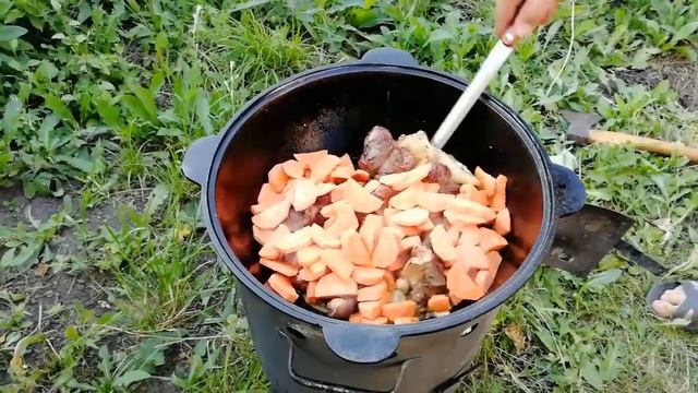 Думляма, Домляма Узбекское Блюдо В КАЗАНЕ НА КОСТРЕ. смотреть онлайн