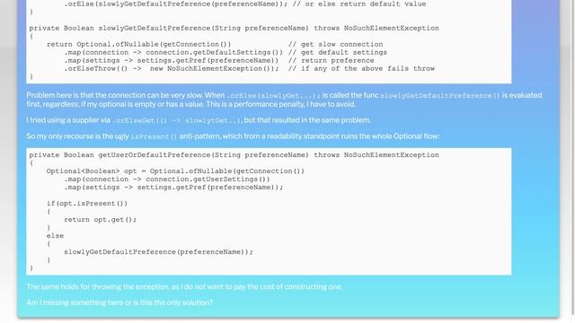 Optional's `orElse` lazy evaluation fail leads to performance hit смотреть онлайн