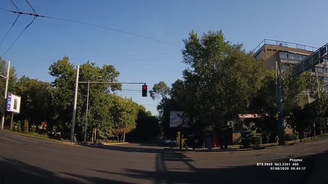 07.08.2020 Алматы Абая Гагарина 203BIA02 проезд на запрещающий сигнал смотреть онлайн
