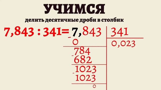 ДЕЛЕНИЕ ДЕСЯТИЧНЫХ ДРОБЕЙ смотреть онлайн
