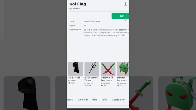 Как получить БЕСПЛАТНЫЙ ФЛАГ в Роблокс | Koi Flag roblox | Бесплатные вещи роблокс 2022 #Shorts смотреть онлайн
