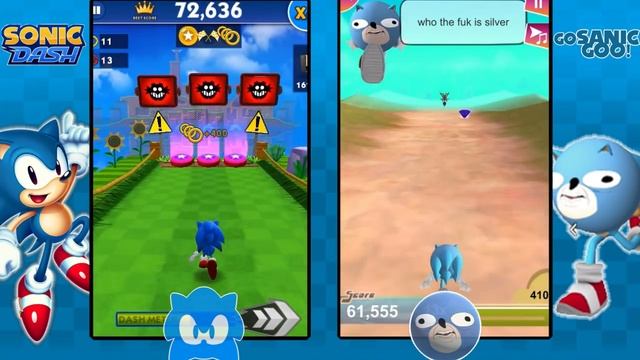 Sonic Dash vs Go Sanic Goo: Classic vs Sanicball (60fps) смотреть онлайн