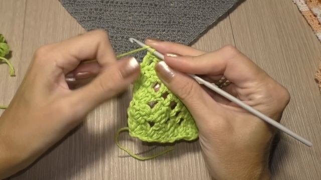 Диагональный шарфик крючком подробный МК. смотреть онлайн