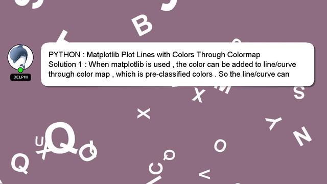 PYTHON : Matplotlib Plot Lines with Colors Through Colormap смотреть онлайн
