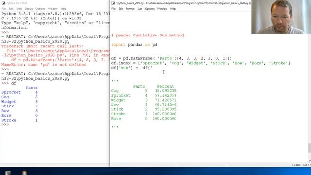 Python Basics Tutorial Pandas DataFrame Cumulative Sum Method Sub Total Column смотреть онлайн