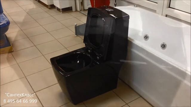 Унитаз черный моноблок STYLE LUX 050 ARCUS Стайл Люкс. SantehKlass.ru смотреть онлайн