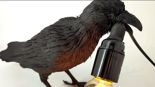 Фоамиран! Презентация светильника Ворона с лампочкой (идея светильника от Seletti, Италия) Фом-арт смотреть онлайн