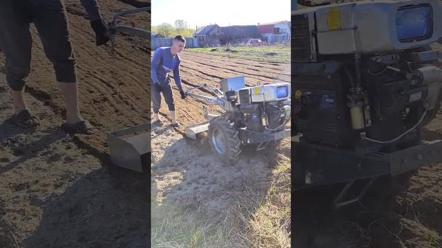 Вспашка дизельным мотоблоком гарден скаут 15ДЕ смотреть онлайн