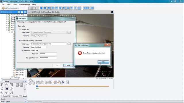 Sentry VMS Client Video Exporting смотреть онлайн