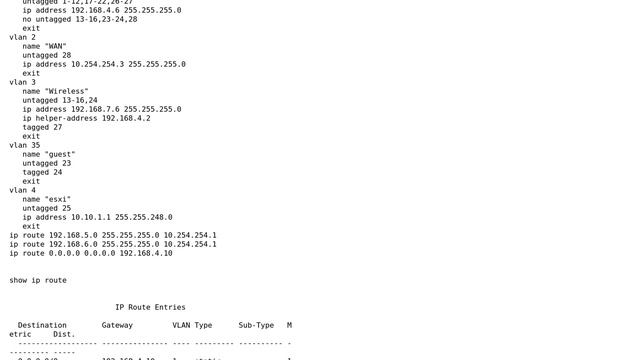 HP Procurve 2610 vlan routing смотреть онлайн