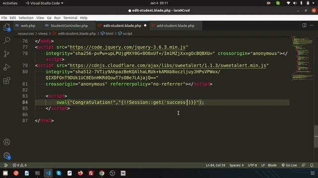 Laravel Sweet Alert | Laravel 9 Tutorial | Learning Points смотреть онлайн