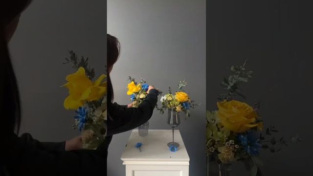 Floral arrangement with glasses / Цветочная композиция с бокалами смотреть онлайн