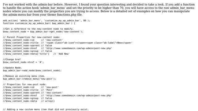 Wordpress: Modify Admin Bar Link (2 Solutions!!) смотреть онлайн