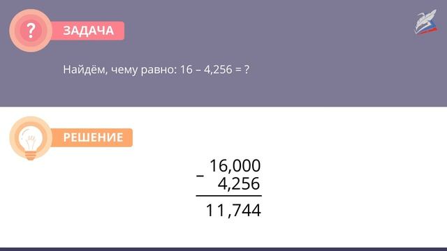 Вычитание положительных десятичных дробей смотреть онлайн