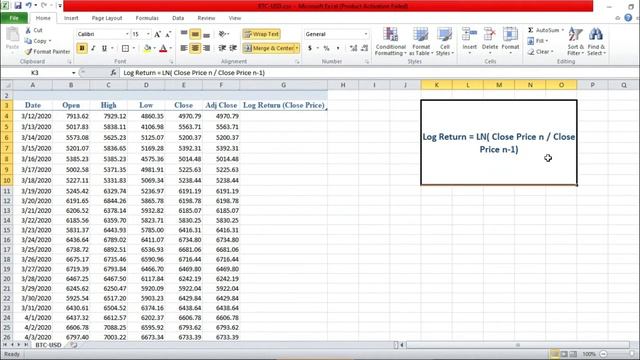 Calculating Log Returns (ENG) | Excel | Formula #logreturn #excel смотреть онлайн