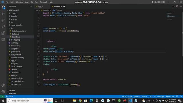 Counter App by using Button | React Native смотреть онлайн