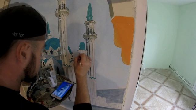 Мечеть Куль шариф. Роспись стен.Весь процесс.Wall painting.Acryl смотреть онлайн