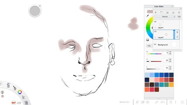 Digital painting in face sketch by Autodesk sketchbook pro смотреть онлайн