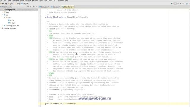 15 Методы toString, equals, hashCode в Java смотреть онлайн
