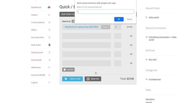 WooCommerce Bulk Order Form: Search by SKU with B2BKing смотреть онлайн