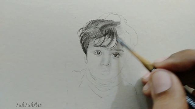 how to draw beautiful little Baby Realistic Drawing miniature sketch | amazing tiny portrait By Saf смотреть онлайн