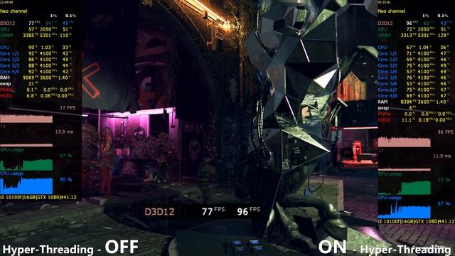 Intel Hyper Threading OFF vs ON in 15 Games or Intel HT in Games [i3 10100f] смотреть онлайн