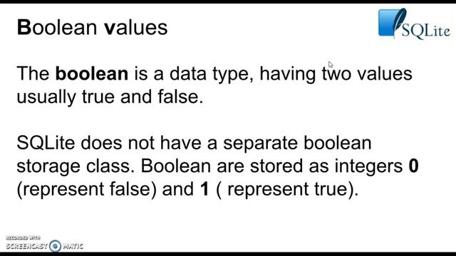 [SQLite] How Boolean values in SQLite are stored? смотреть онлайн