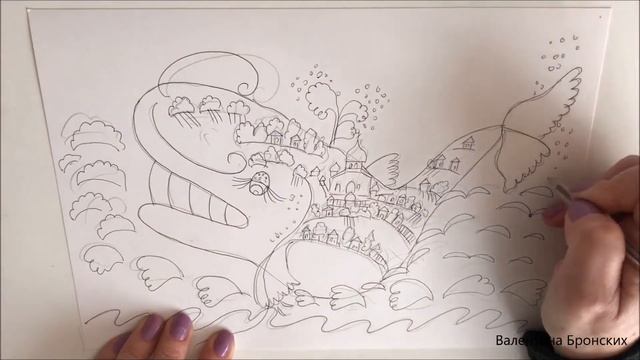 Как нарисовать иллюстрацию к сказке | Легко | Рисование для детей 11+ #иллюстрация #сказка #легко смотреть онлайн