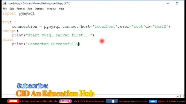 Connect to MySQL Database in python and fetch data || CID смотреть онлайн