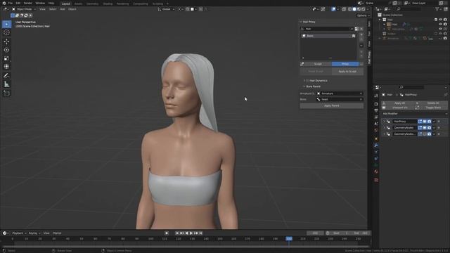 Blender Hair Curves | Shape Keys and Hair Dynamics (Hair Proxy Addon) смотреть онлайн