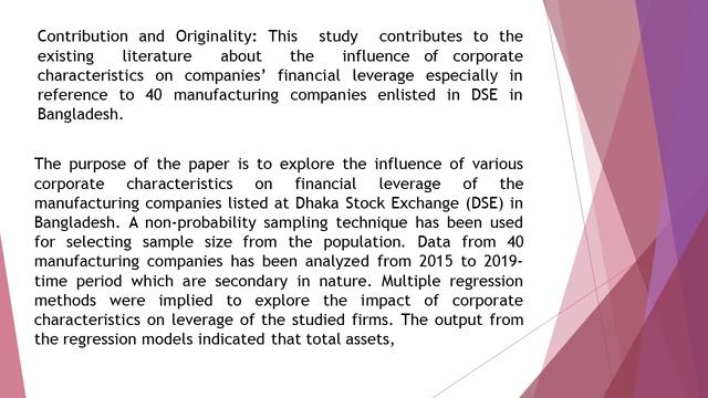 Influence of Corporate Characteristics on Firm Leverage Evidence from Bangladesh JES 2020 71 30 40 смотреть онлайн
