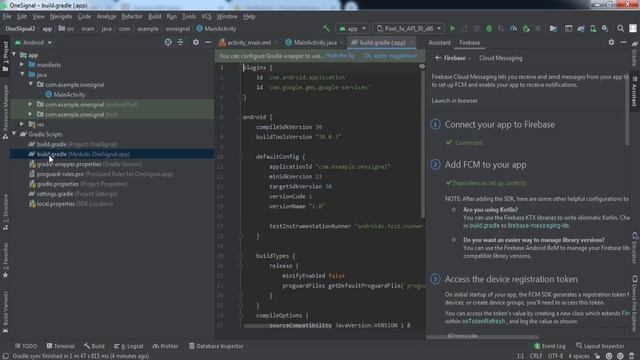 OneSignal Push Notification - Android Studio Tutorial | Firebase Cloud Messaging with OneSignal смотреть онлайн