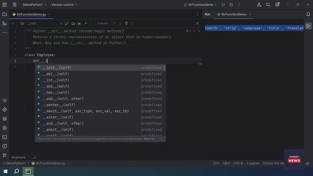 Python string methods | Dunder methods смотреть онлайн