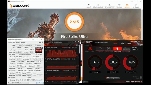 RX480 Asus Strix 8Gb OC | Videopohled смотреть онлайн