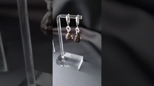 Серьги с огранкой натуральный камень раухтопаз смотреть онлайн