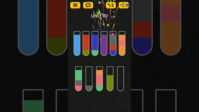 Water Sort Puzzle Level 102 Уровень 102 Водная сортировка головоломка смотреть онлайн