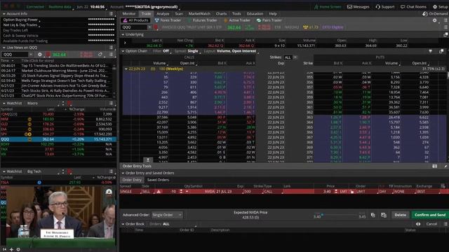 POWELL @ 10AM EDT ? Live Options Trading 6-22-2023 смотреть онлайн