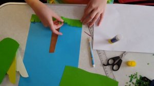 Дерево Летом Аппликация из цветной бумаги