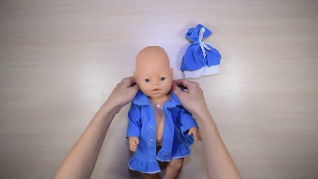 Обзор пальто для куклы Беби Бон из голубого флиса смотреть онлайн