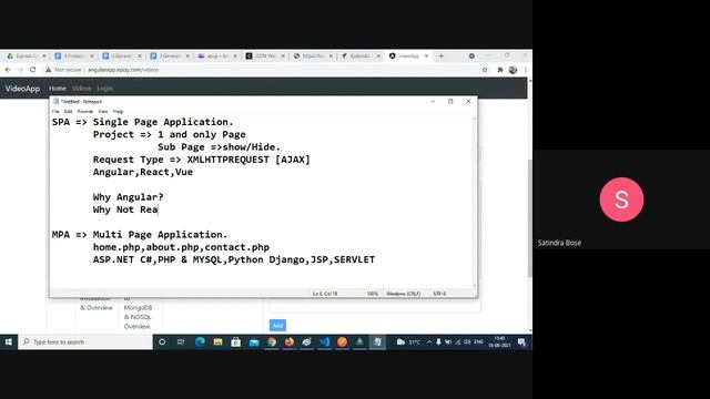 Class 1: Introduction,Why we use Angular (2021-08-18) смотреть онлайн