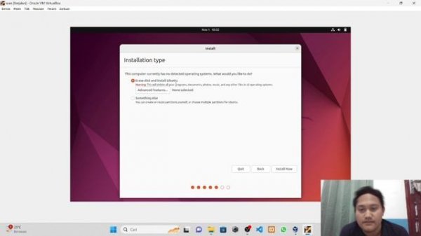 Tutorial install linux Ubuntu 22.04 melalui virtual box