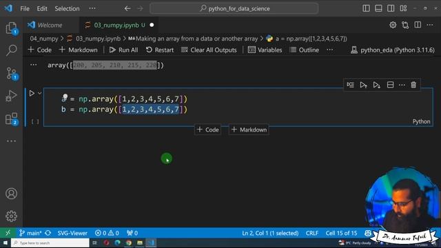 Creating NumPy arrays from Data смотреть онлайн
