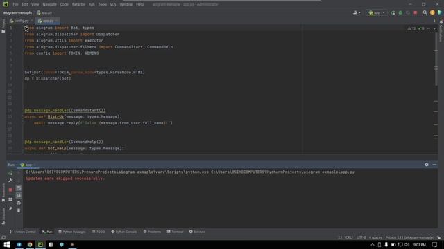 Python-da Telegram Botini o'rnatish. (6. logging INFO) смотреть онлайн