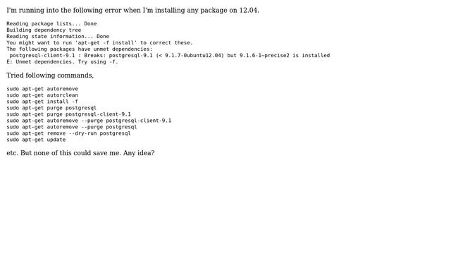 Ubuntu: Unmet dependencies. Try using -f (2 Solutions!!) смотреть онлайн