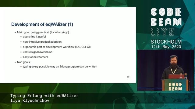 Typing Erlang with eqWAlizer by Ilya Klyuchnikov | Code BEAM Lite Stockholm 2023 смотреть онлайн