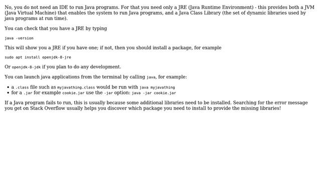 Ubuntu: Do I need to download any IDE to run a Java program or can I just use my terminal? смотреть онлайн