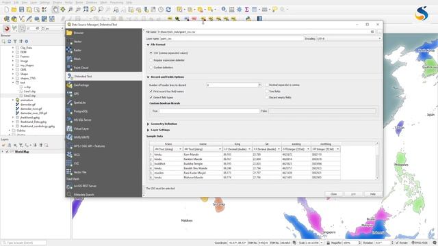 How to add or import CSV file data in QGIS смотреть онлайн