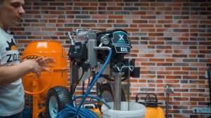 Окрасочный аппарат Dino-Power X51L в работе. Тестирование на краске и шпатлевке.