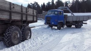Заводим грузовик IFA W50 в большой мороз! Завезли дрова на ЗиЛ-157 и тест драйв в снегу!