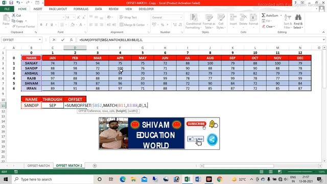 EXCEL OFFSET + MATCH WITH CONDITIONAL FORMATTING (PART-2) | OFFSET MATCH FUNCTION IN EXCEL IN HINDI смотреть онлайн